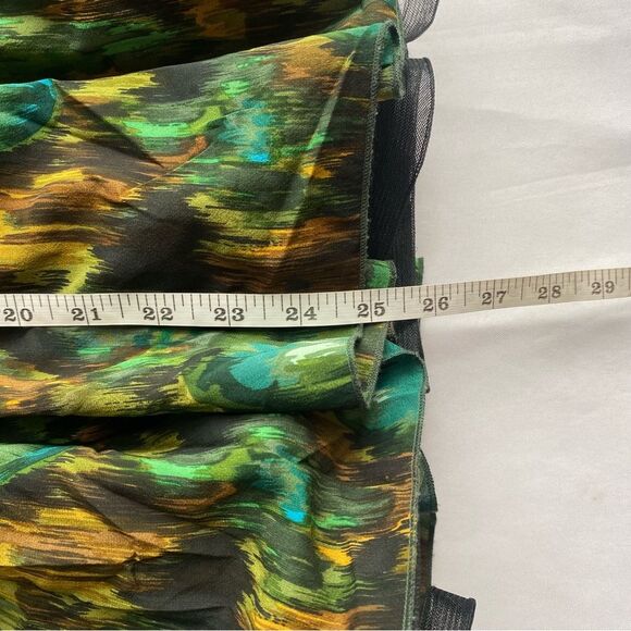 Alice + Olivia Green Watercolor Silk Strapless Mini Dress Size 4 - Picture 16 of 16